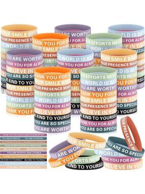 120 Pcs Motivational Affirmation Bracelets - Inspire & Brighten Your Day!